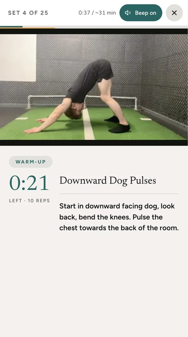 The follow along player, timing a set