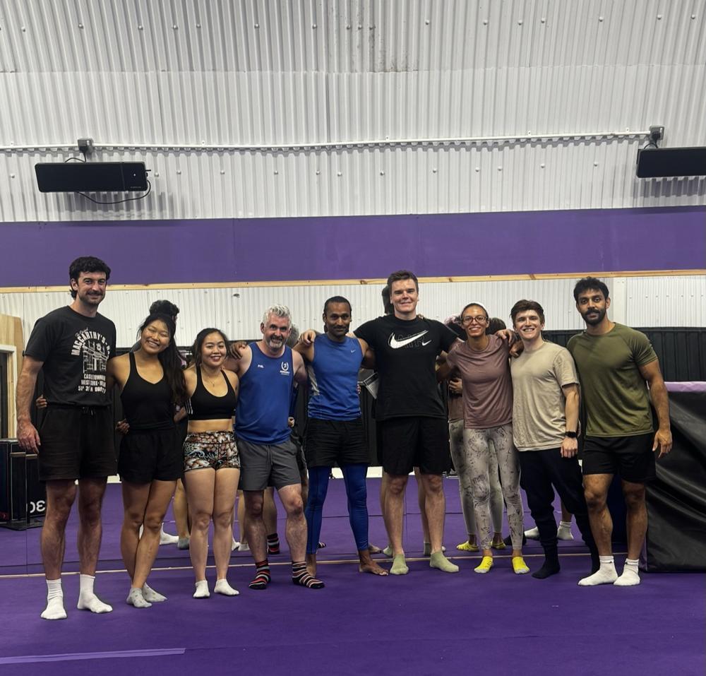 The group after the latest class at OverGravity, smiling at the camera